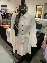 Load image into Gallery viewer, White Belted Shirt Dress
