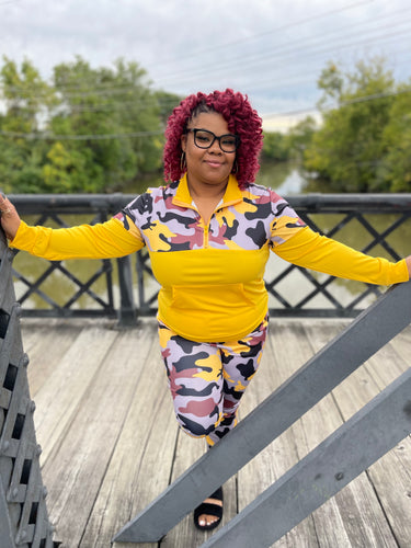 Sista/Woman: This Pant Set is Energetic, Flexible, fun, and a popular fashion. You will love having this in your wardrobe. Model 2X,   Fabric 100% Polyester 