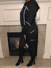 Load image into Gallery viewer, 2-piece Active wear Set. SOLID ZIP UP HOODED JACKET &amp; LEGGINGS SET
